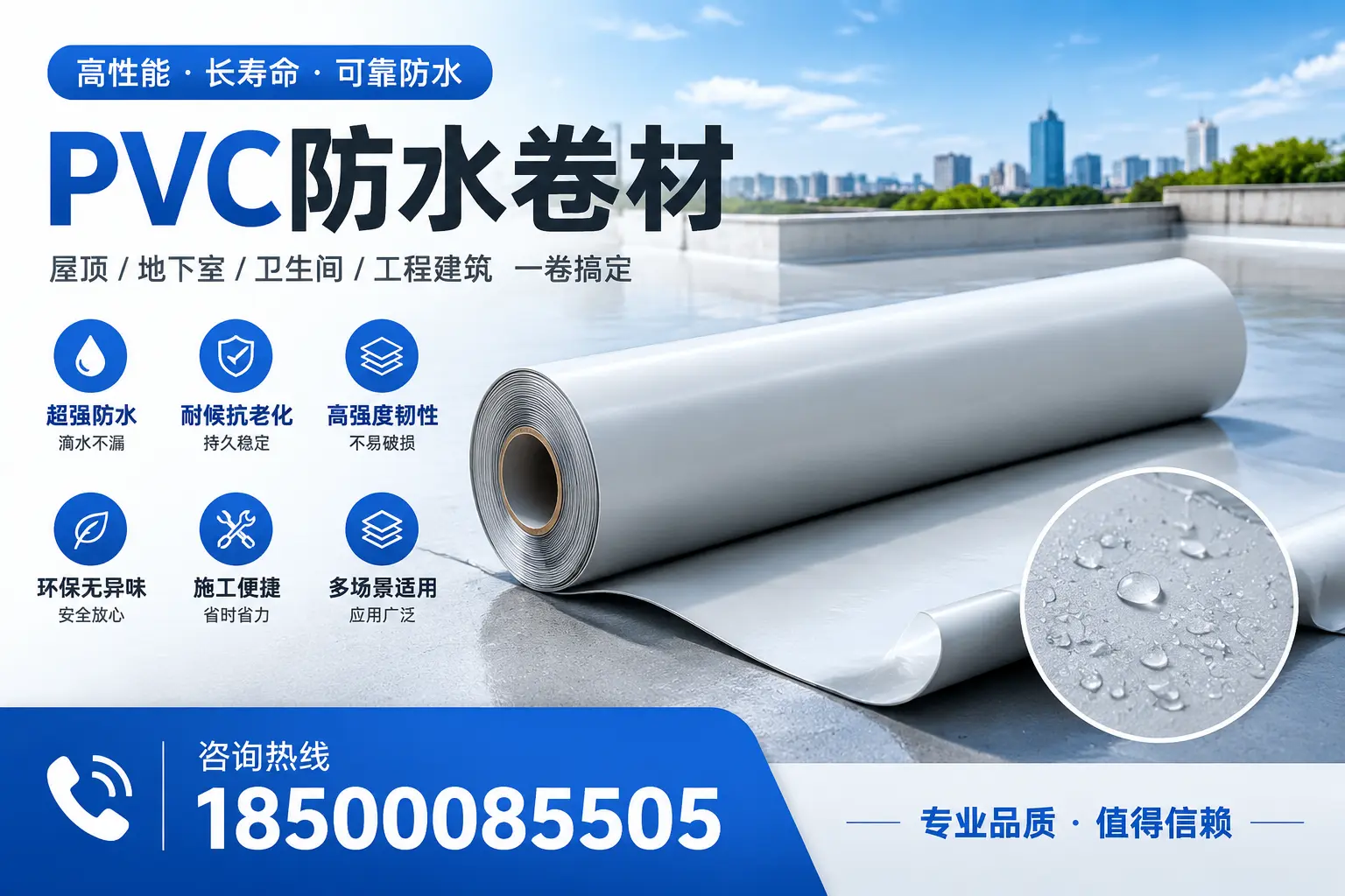 PVC防水卷材的防水效果评测,适合通化的科学依据